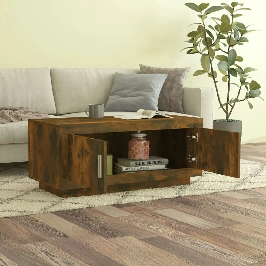 Coffee Table Smoked Oak 102x50x45 cm Engineered Wood 817231