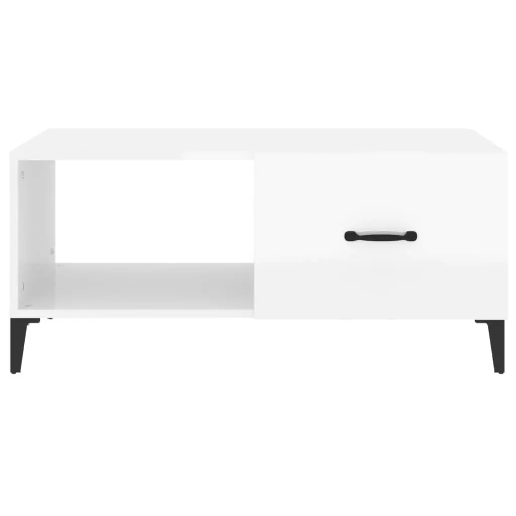 Coffee Table High Gloss White 90x50x40 cm Engineered Wood 812669