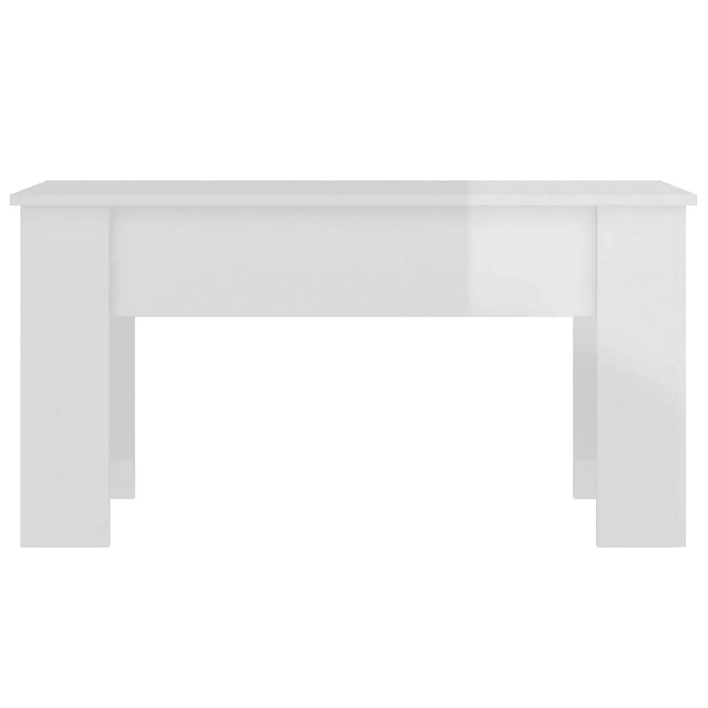 Coffee Table High Gloss White 101x49x52 cm Engineered Wood 809689