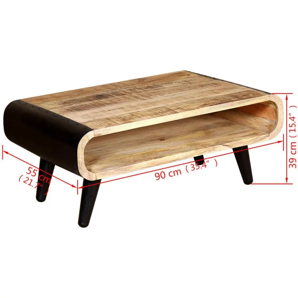 Coffee Table Rough Mango Wood 90x55x39 cm 244008