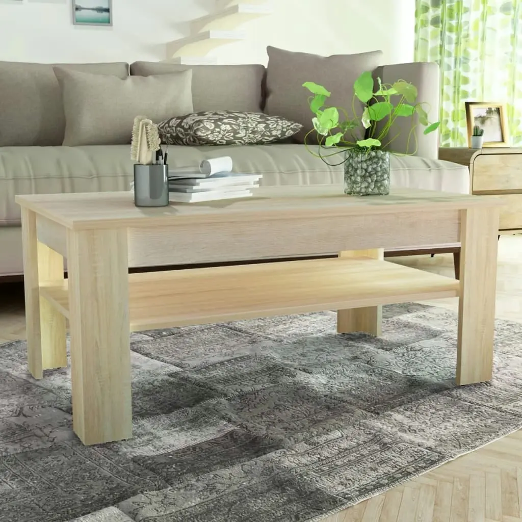 Coffee Table Engineered Wood 110x65x48 cm Oak 244860