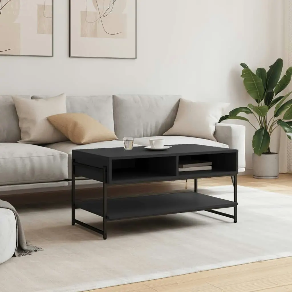 Coffee Table Black 90x50x45 cm Engineered Wood 838968