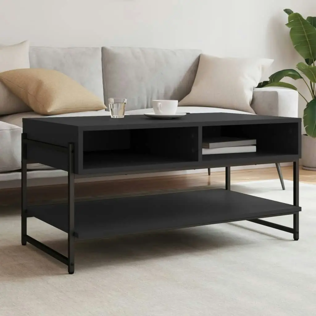 Coffee Table Black 90x50x45 cm Engineered Wood 838968