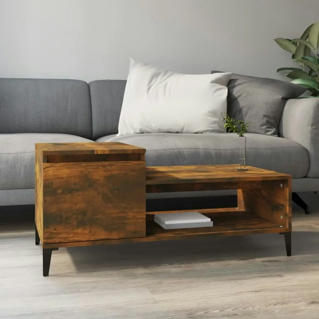 Coffee Table Smoked Oak 100x50x45 cm Engineered Wood 821137