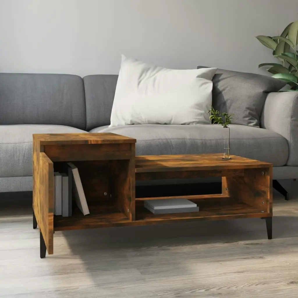 Coffee Table Smoked Oak 100x50x45 cm Engineered Wood 821137