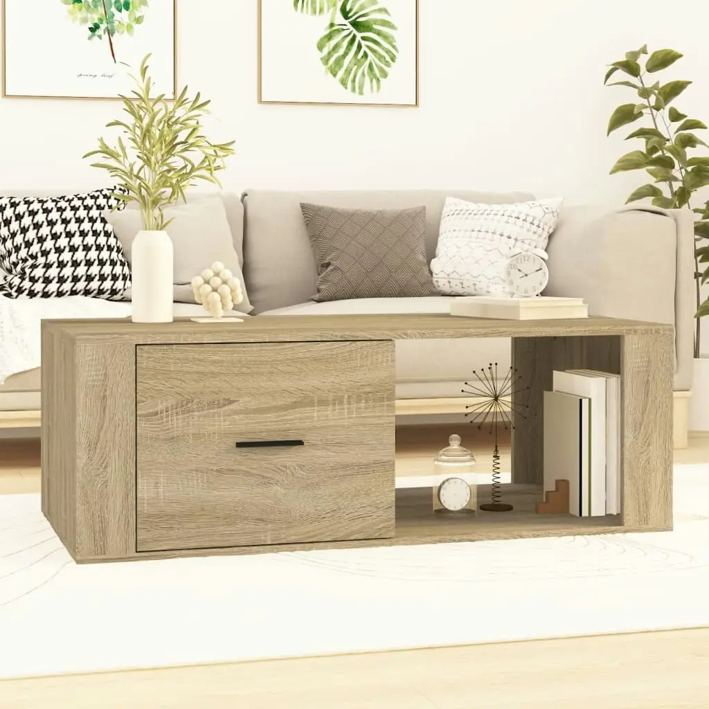 Coffee Table Sonoma Oak 100x50.5x35 cm Engineered Wood 816539