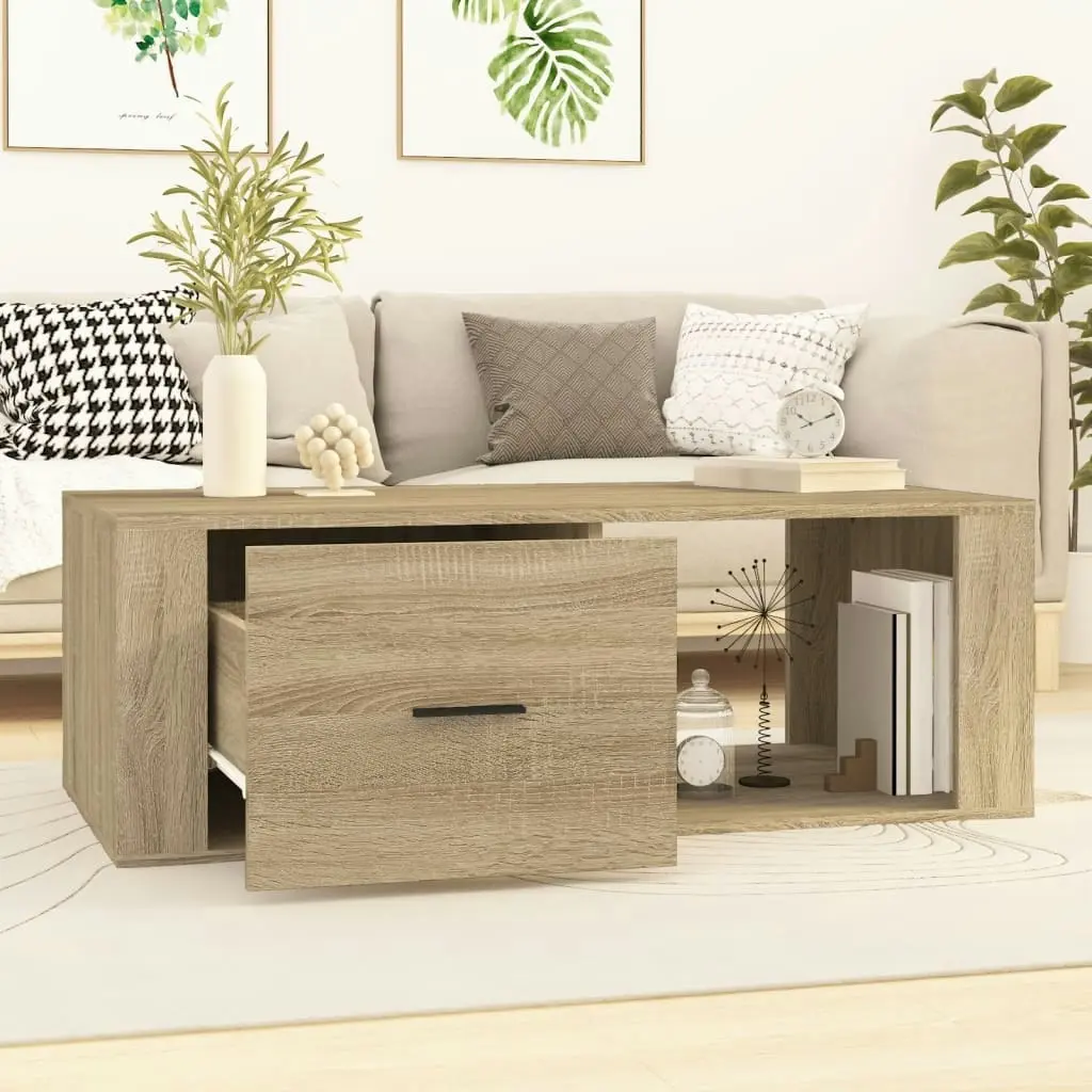 Coffee Table Sonoma Oak 100x50.5x35 cm Engineered Wood 816539