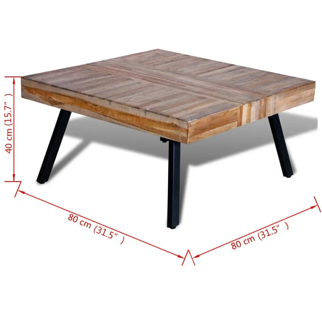 Coffee Table Square Reclaimed Teak Wood 241706