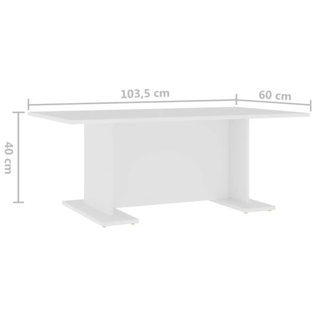 Coffee Table White 103.5x60x40 cm Engineered Wood 806840