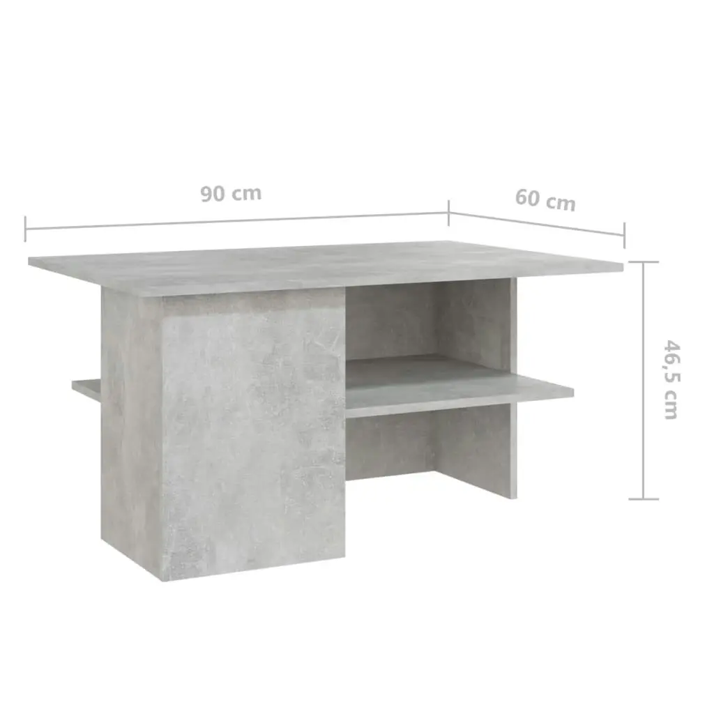 Coffee Table Concrete Grey 90x60x46.5 cm Engineered Wood 806853