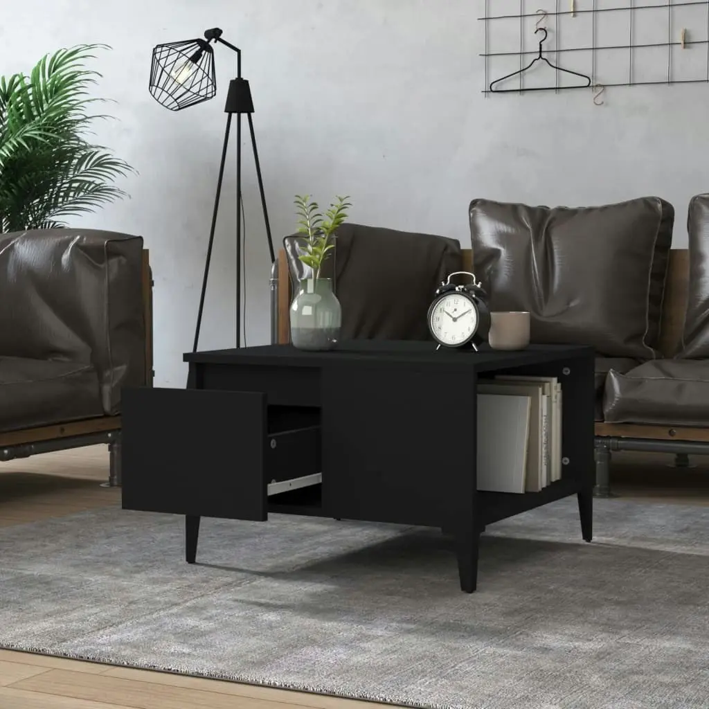 Coffee Table Black 55x55x36.5 cm Engineered Wood 821085