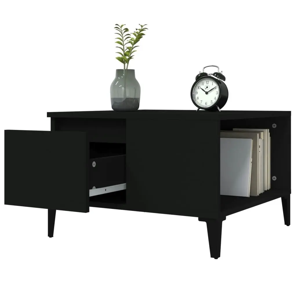 Coffee Table Black 55x55x36.5 cm Engineered Wood 821085