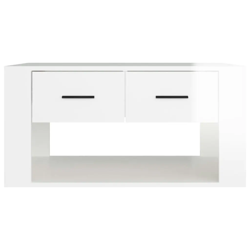 Coffee Table High Gloss White 80x50x40 cm Engineered Wood 816530