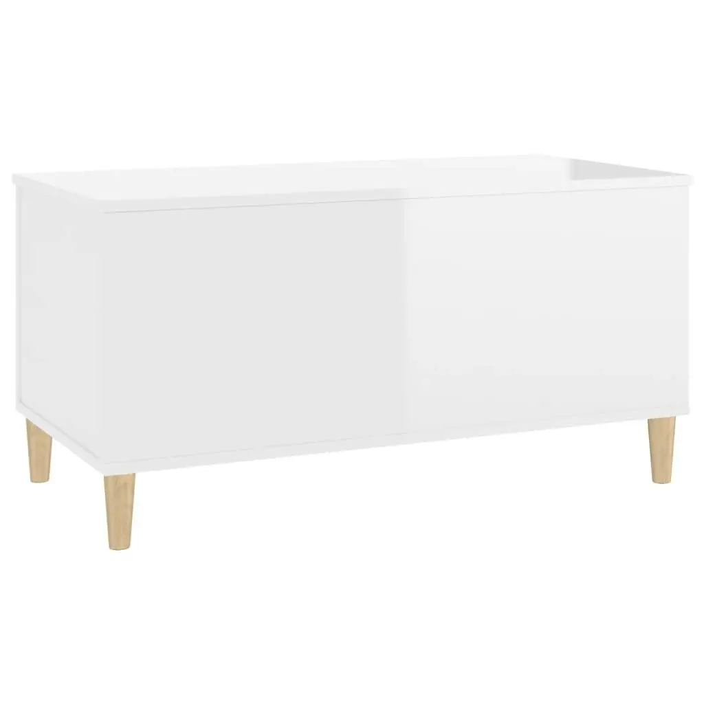 Coffee Table High Gloss White 90x44.5x45 cm Engineered Wood 819582