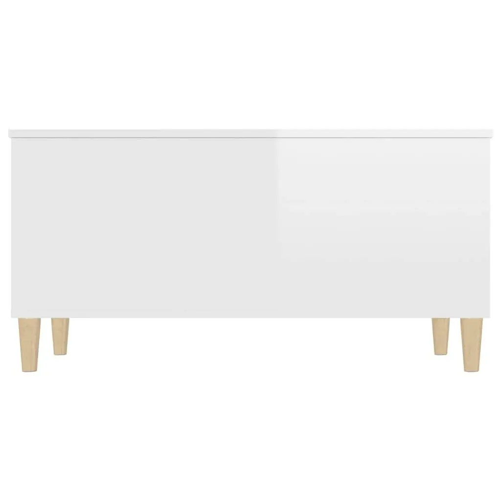 Coffee Table High Gloss White 90x44.5x45 cm Engineered Wood 819582