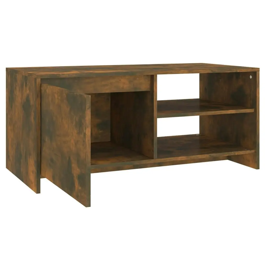 Coffee Table Smoked Oak 102x50x45 cm Engineered Wood 813032