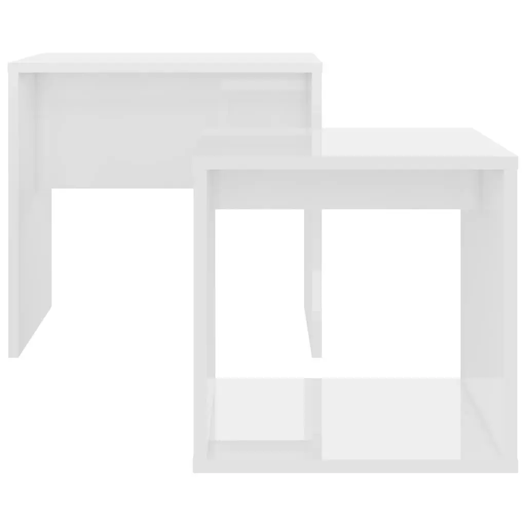 Coffee Table Set High Gloss White 48x30x45 cm Engineered Wood 802891