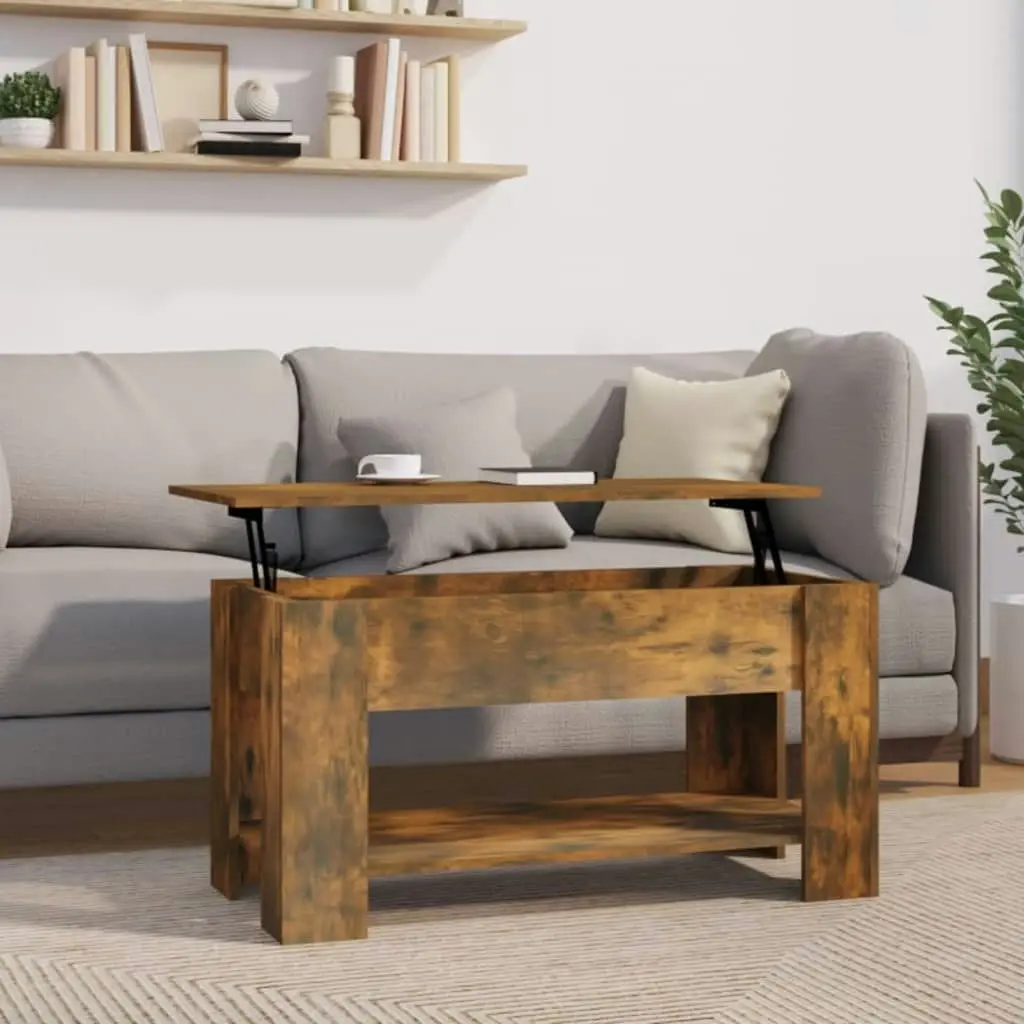 Coffee Table Smoked Oak 101x49x52 cm Engineered Wood 819272