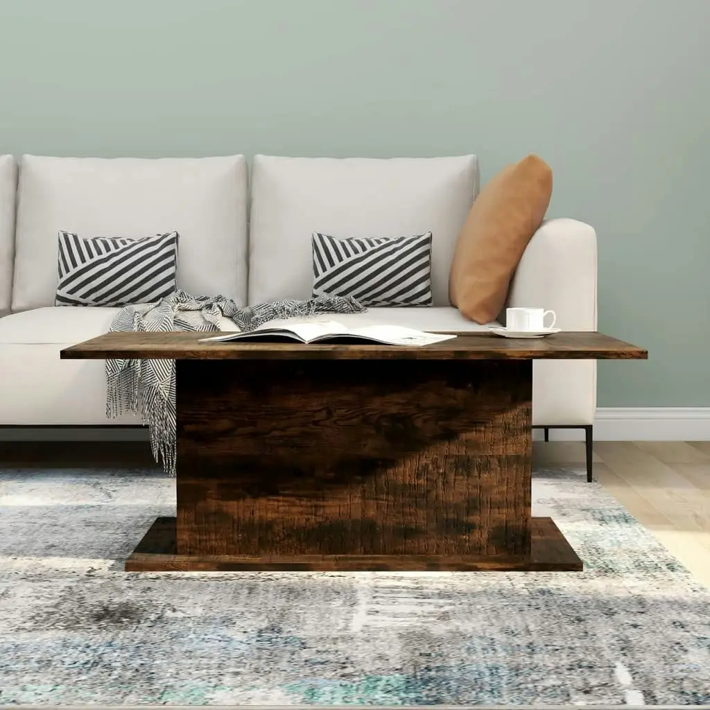 Coffee Table Smoked Oak 102x55.5x40 cm Engineered Wood 813092