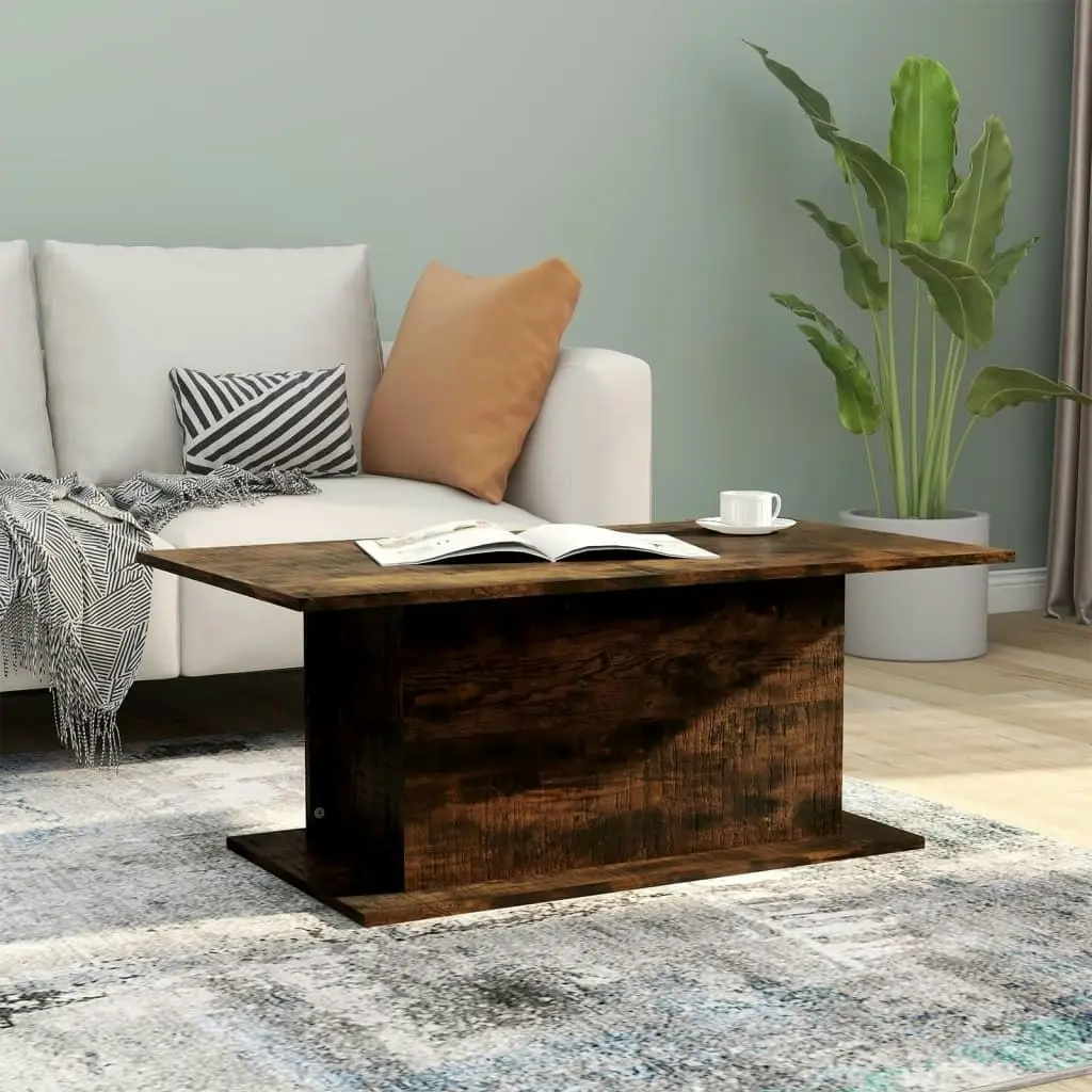 Coffee Table Smoked Oak 102x55.5x40 cm Engineered Wood 813092