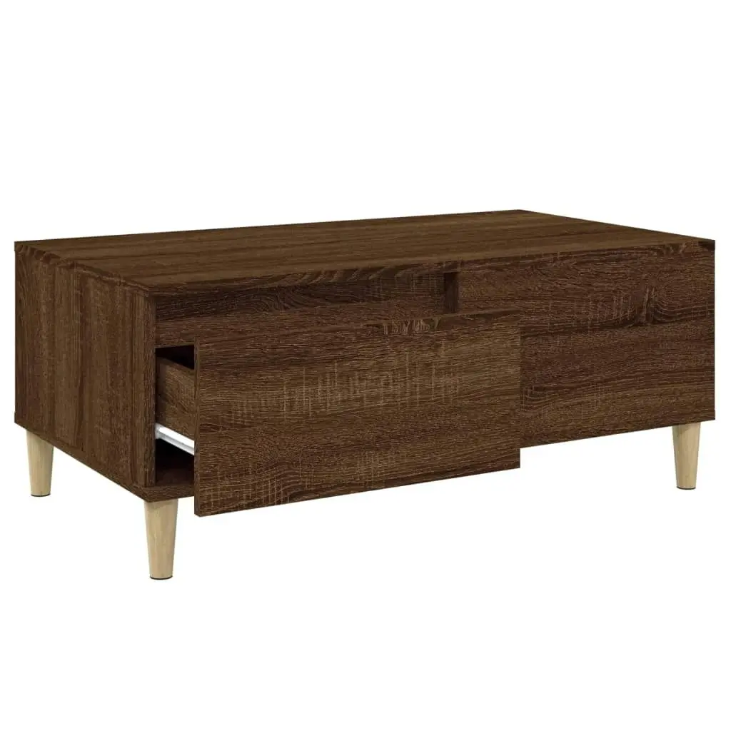 Coffee Table Brown Oak 90x50x36.5 cm Engineered Wood 821115