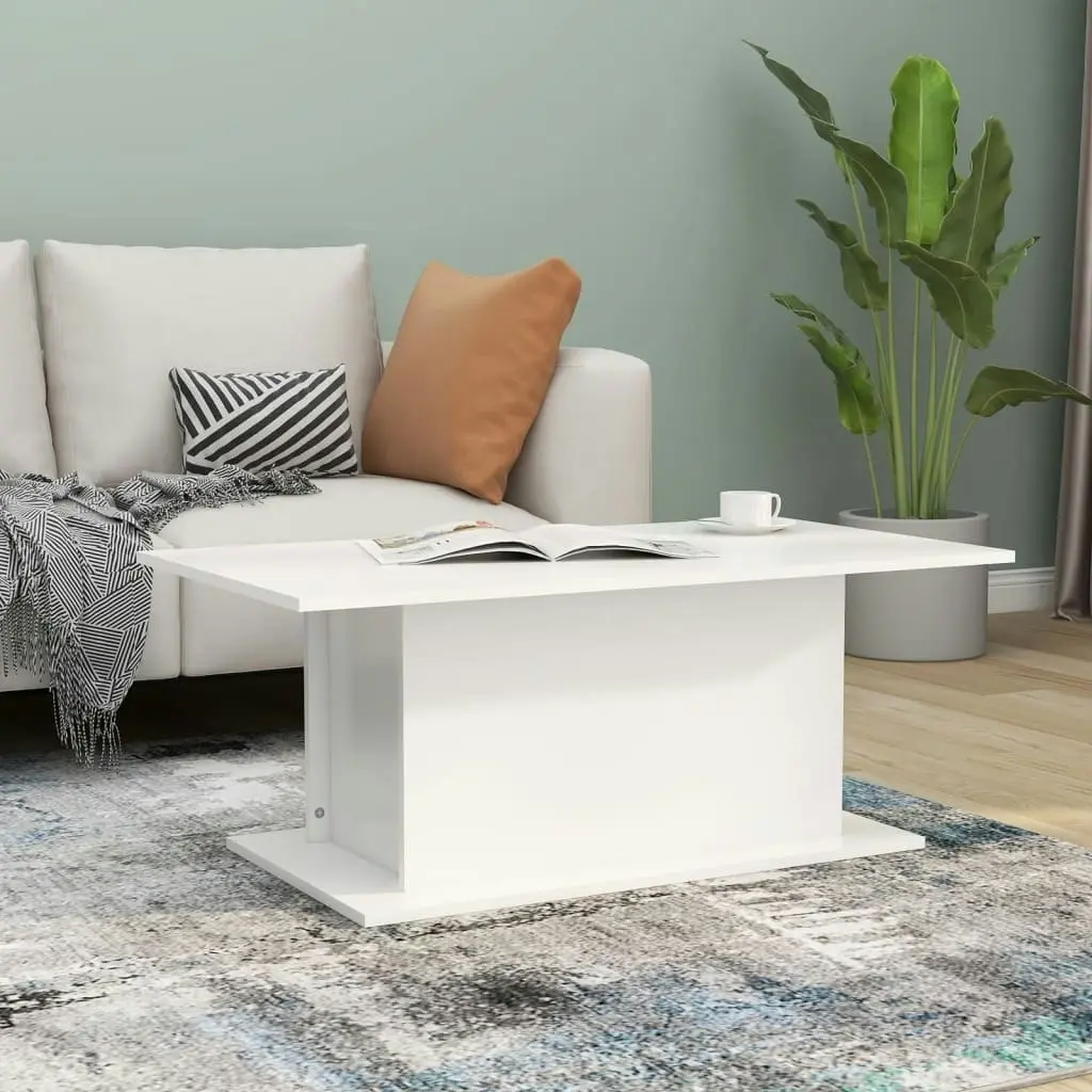 Coffee Table White 102x55.5x40 cm Engineered Wood 810307