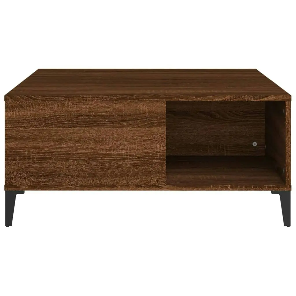 Coffee Table Brown Oak 80x80x36.5 cm Engineered Wood 821107