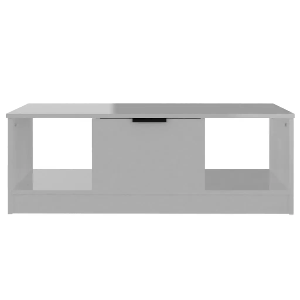 Coffee Table High Gloss White 102x50x36 cm Engineered Wood 811355