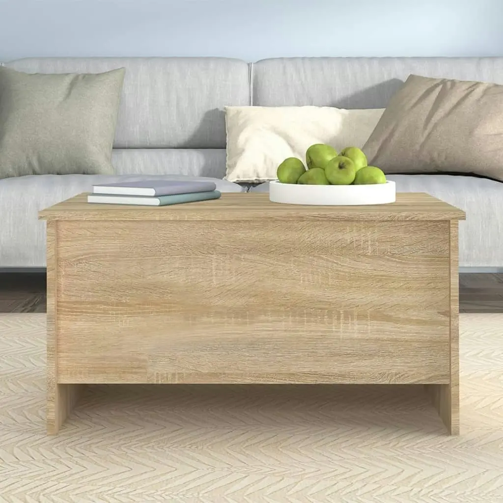 Coffee Table Sonoma Oak 80x55.5x41.5 cm Engineered Wood 809677