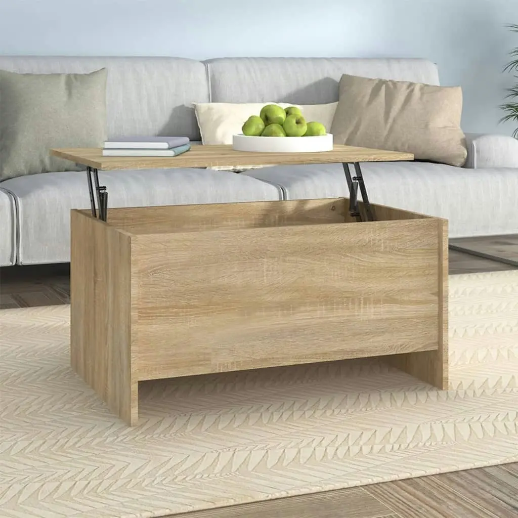 Coffee Table Sonoma Oak 80x55.5x41.5 cm Engineered Wood 809677