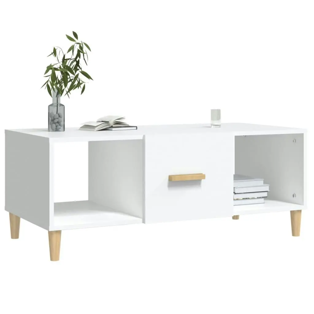 Coffee Table White 102x50x40 cm Engineered Wood 812690