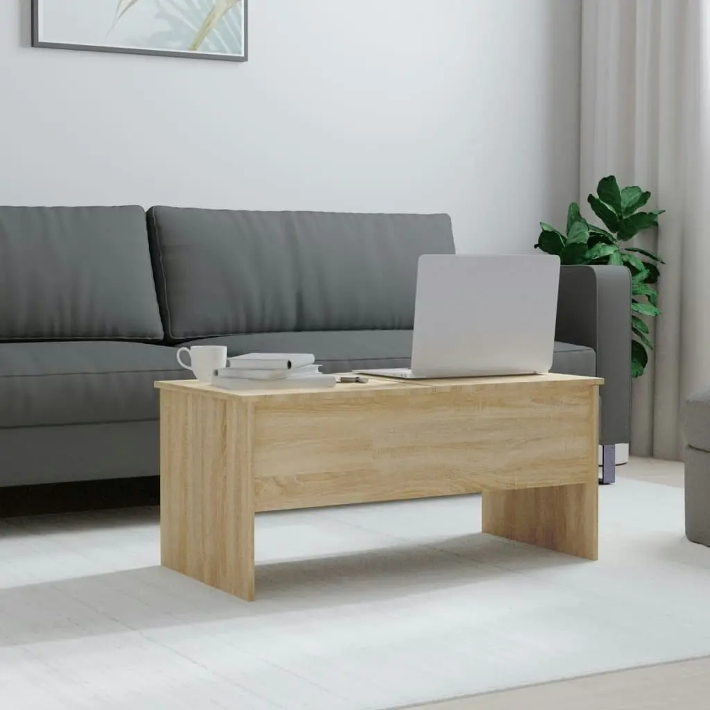 Coffee Table Sonoma Oak 102x50.5x46.5 cm Engineered Wood 809722