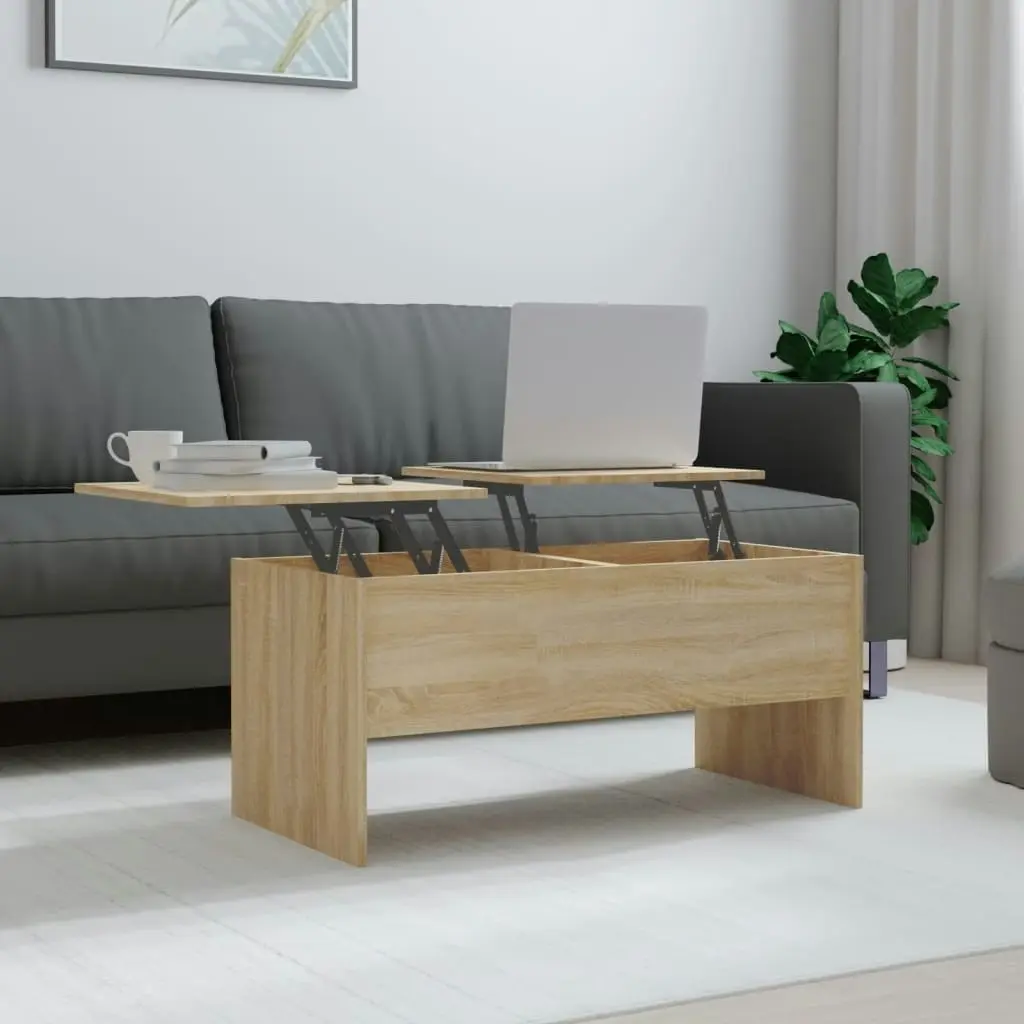 Coffee Table Sonoma Oak 102x50.5x46.5 cm Engineered Wood 809722