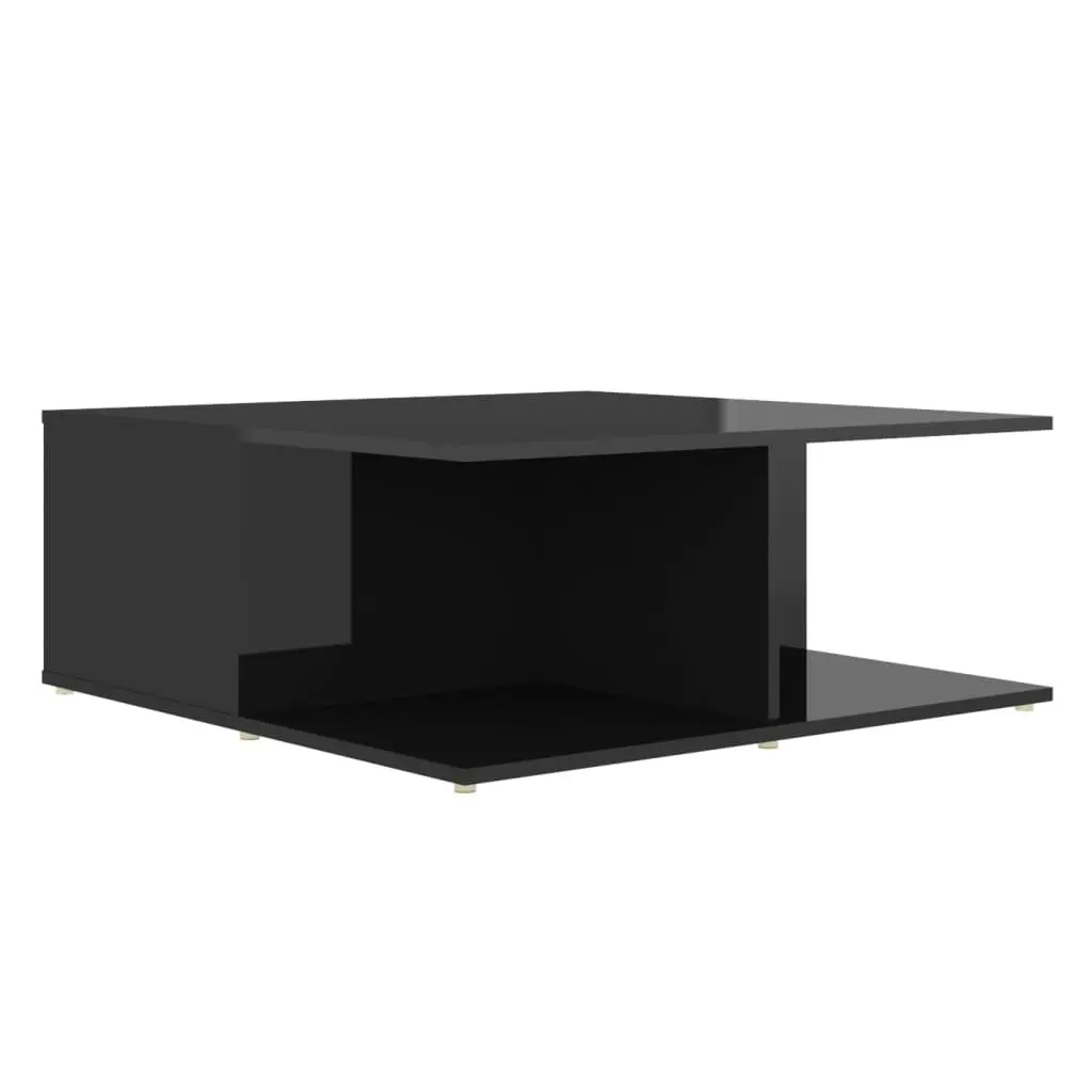 Coffee Table High Gloss Black 80x80x31 cm Engineered Wood 806883