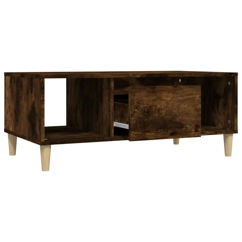 Coffee Table Smoked Oak 90x50x36.5 cm Engineered Wood 821065