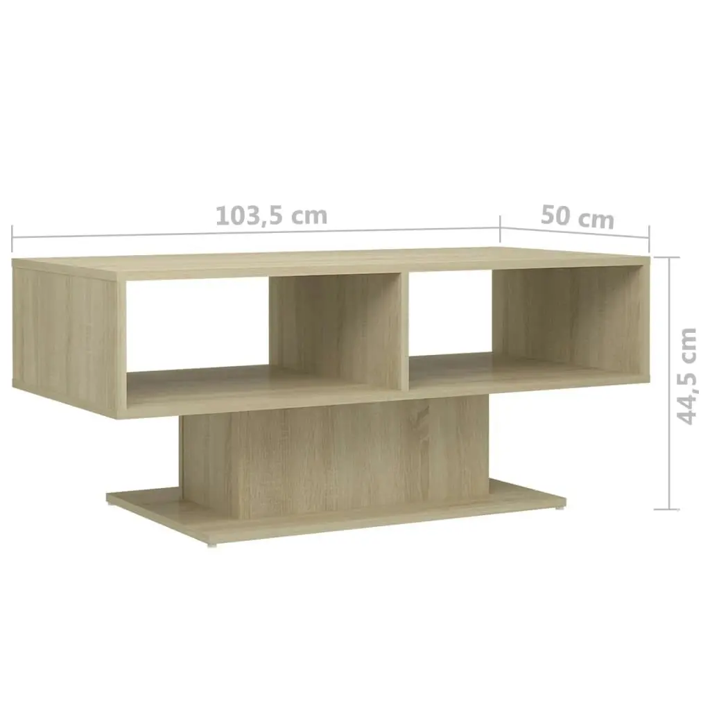 Coffee Table Sonoma Oak 103.5x50x44.5 cm Engineered Wood 806825