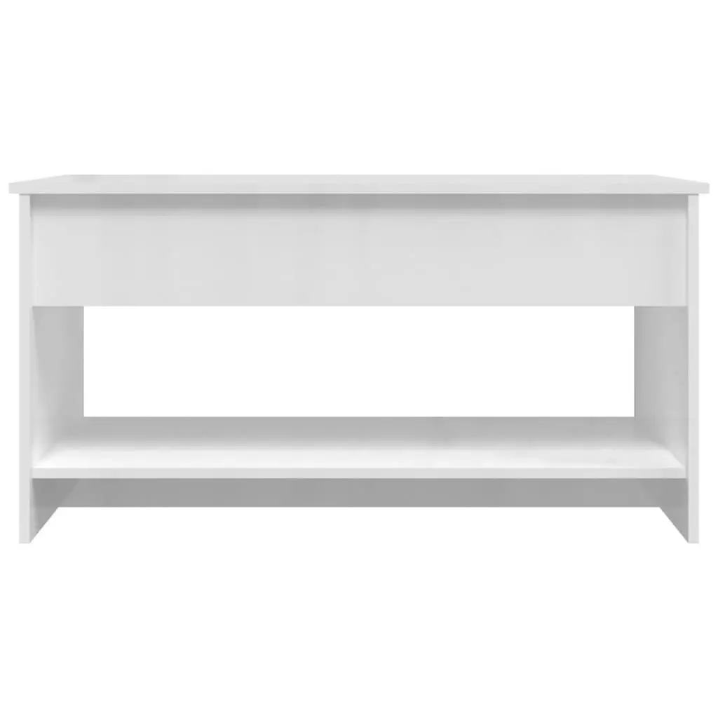 Coffee Table High Gloss White 102x50x52.5 cm Engineered Wood 809653