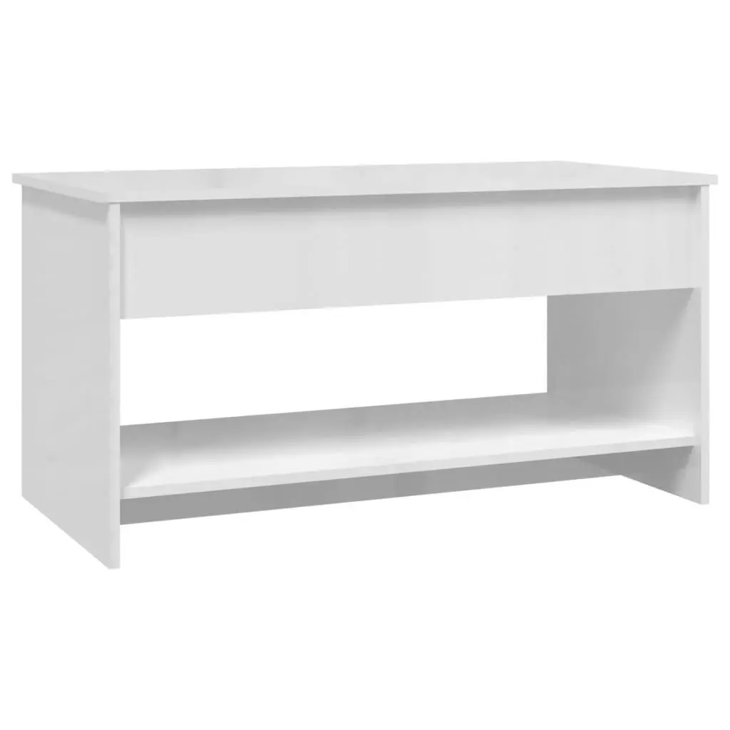 Coffee Table High Gloss White 102x50x52.5 cm Engineered Wood 809653