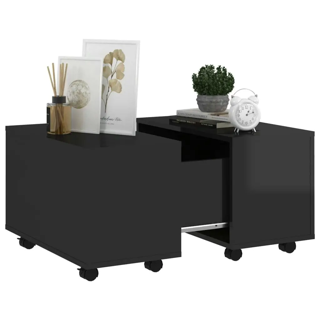 Coffee Table High Gloss Black 60x60x38 cm Engineered Wood 806865