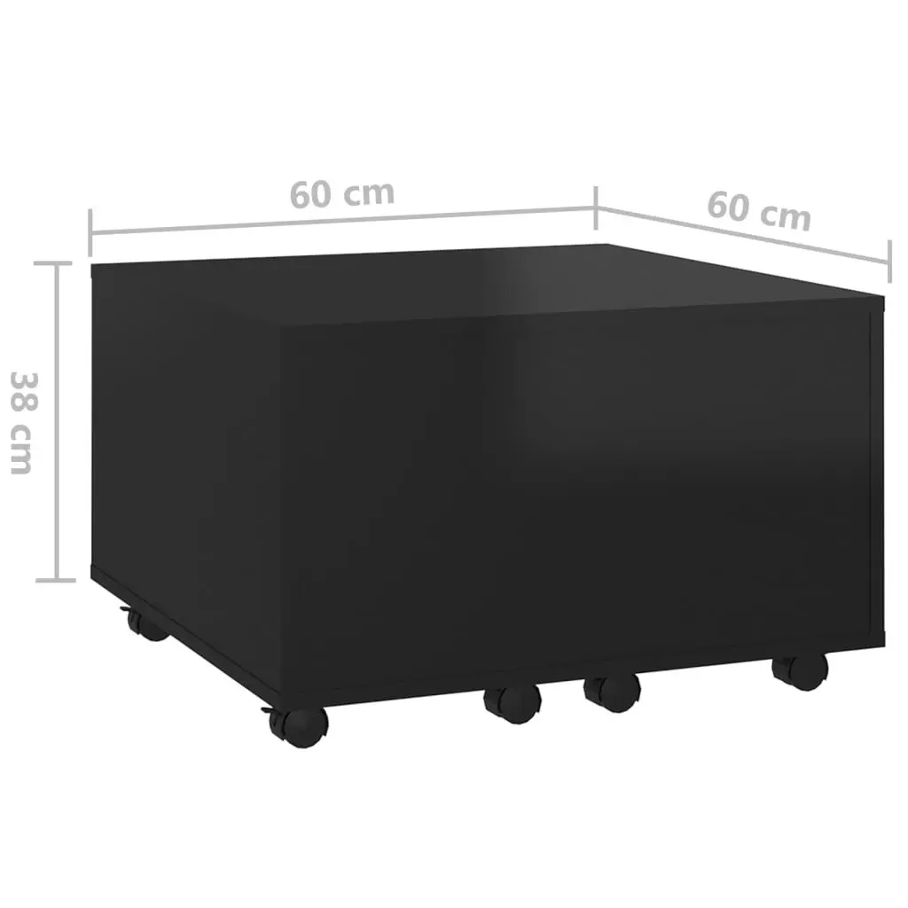 Coffee Table High Gloss Black 60x60x38 cm Engineered Wood 806865