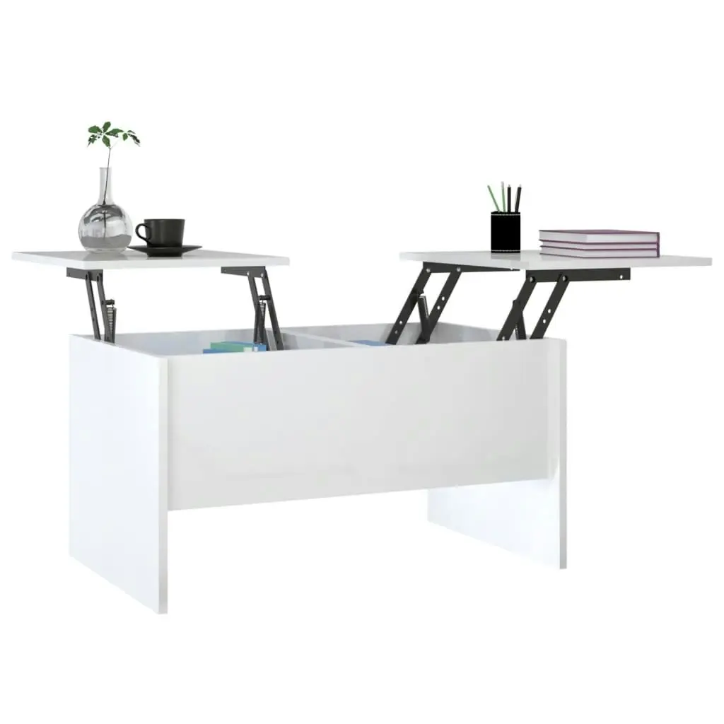 Coffee Table High Gloss White 80x50x42.5 cm Engineered Wood 809734