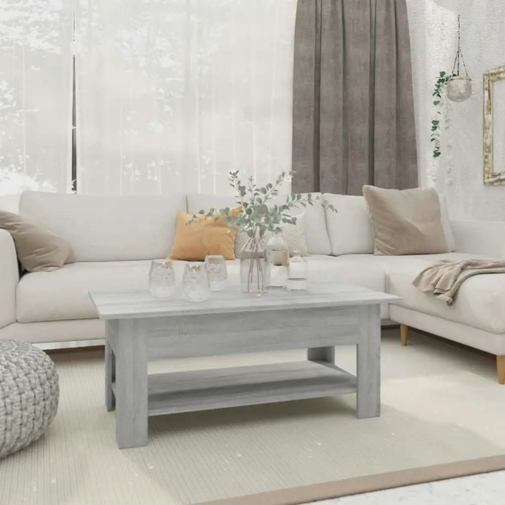 Coffee Table Grey Sonoma 102x55x42 cm Engineered Wood 813075