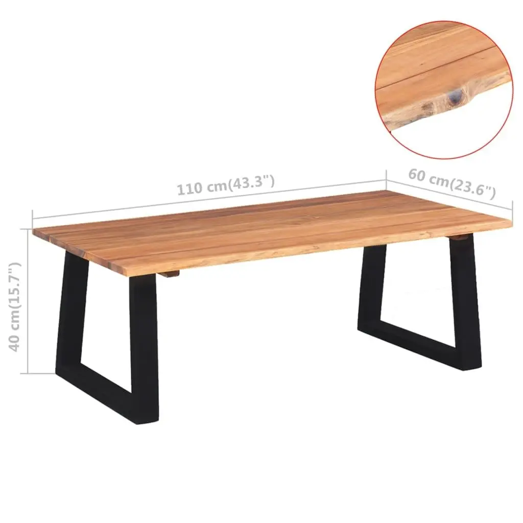 Coffee Table Solid Acacia Wood 110x60x40 cm 244996