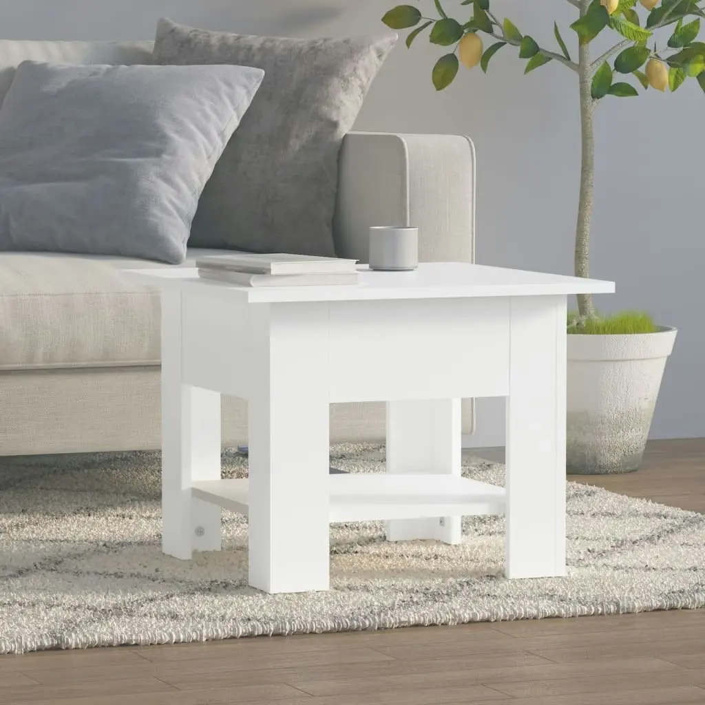 Coffee Table White 55x55x42 cm Engineered Wood 810262