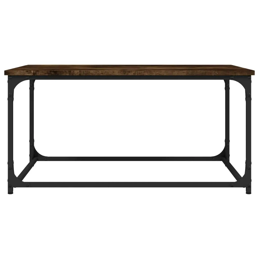 Coffee Table Smoked Oak 80x50x40 cm Engineered Wood and Iron 823294