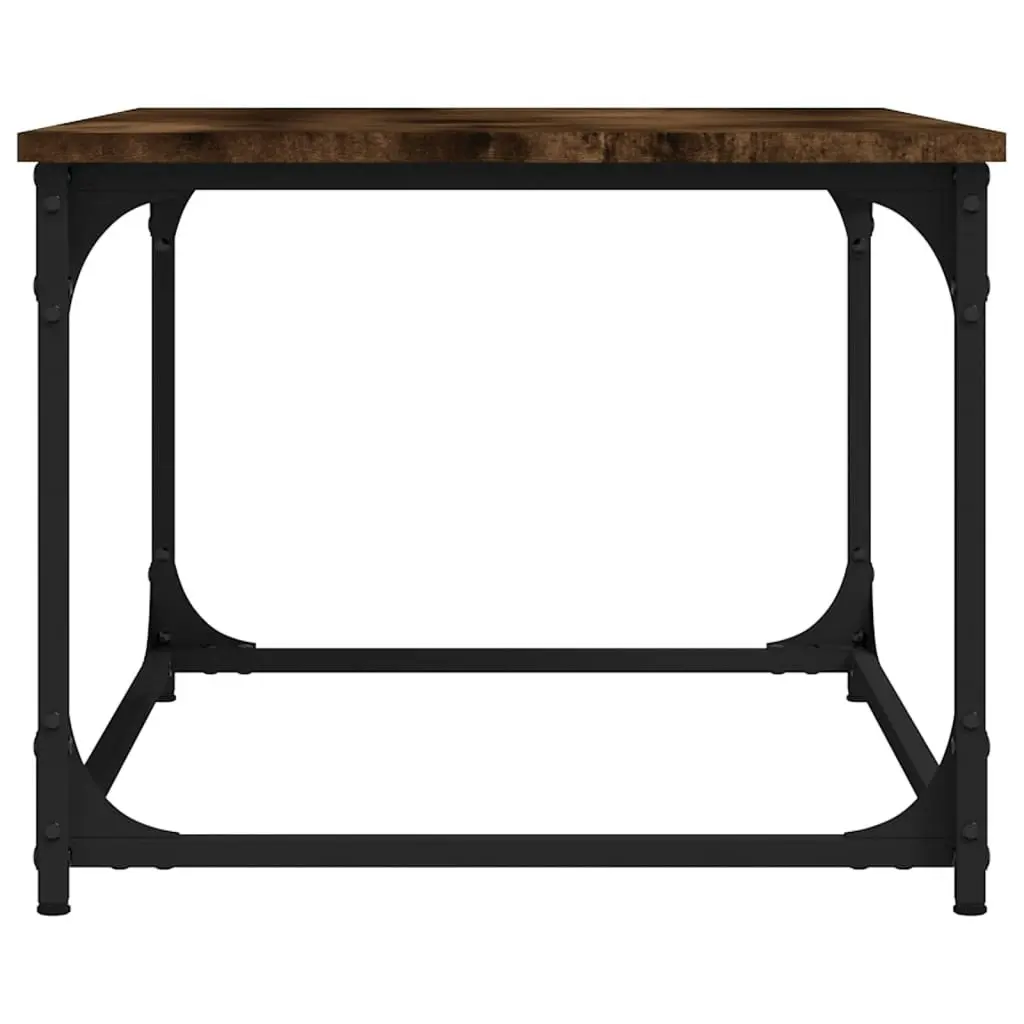 Coffee Table Smoked Oak 80x50x40 cm Engineered Wood and Iron 823294