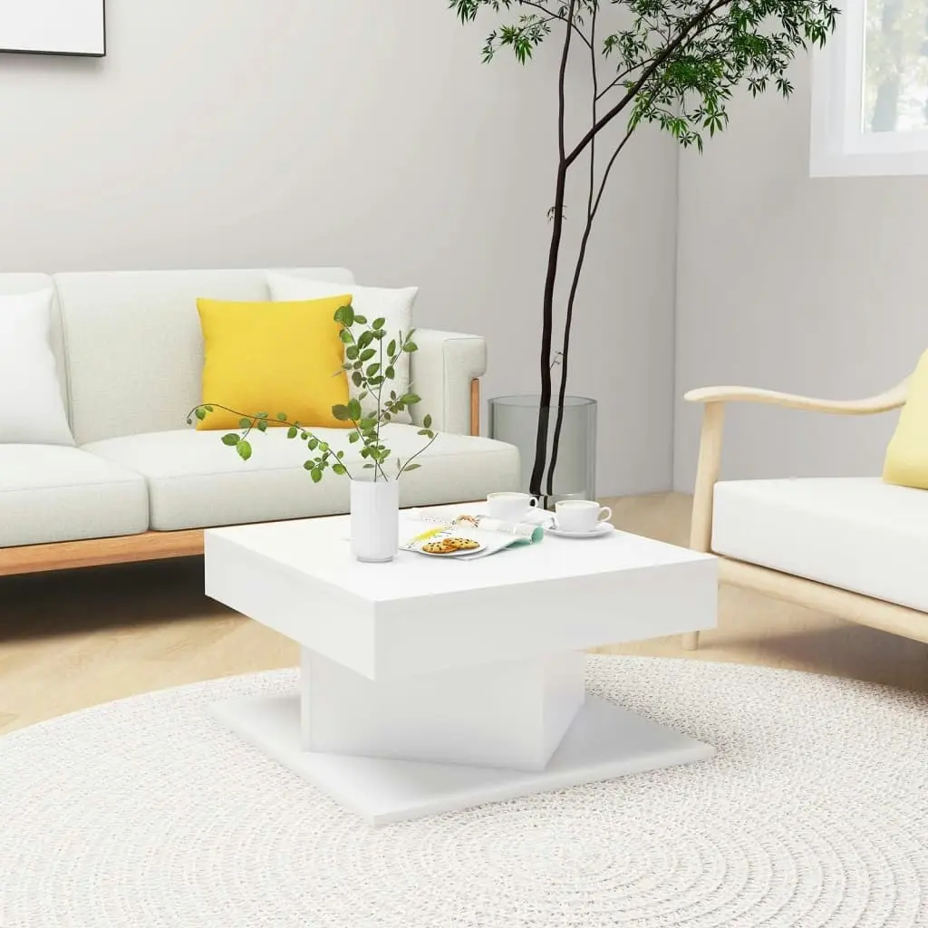 Coffee Table White 57x57x30 cm Engineered Wood 808368