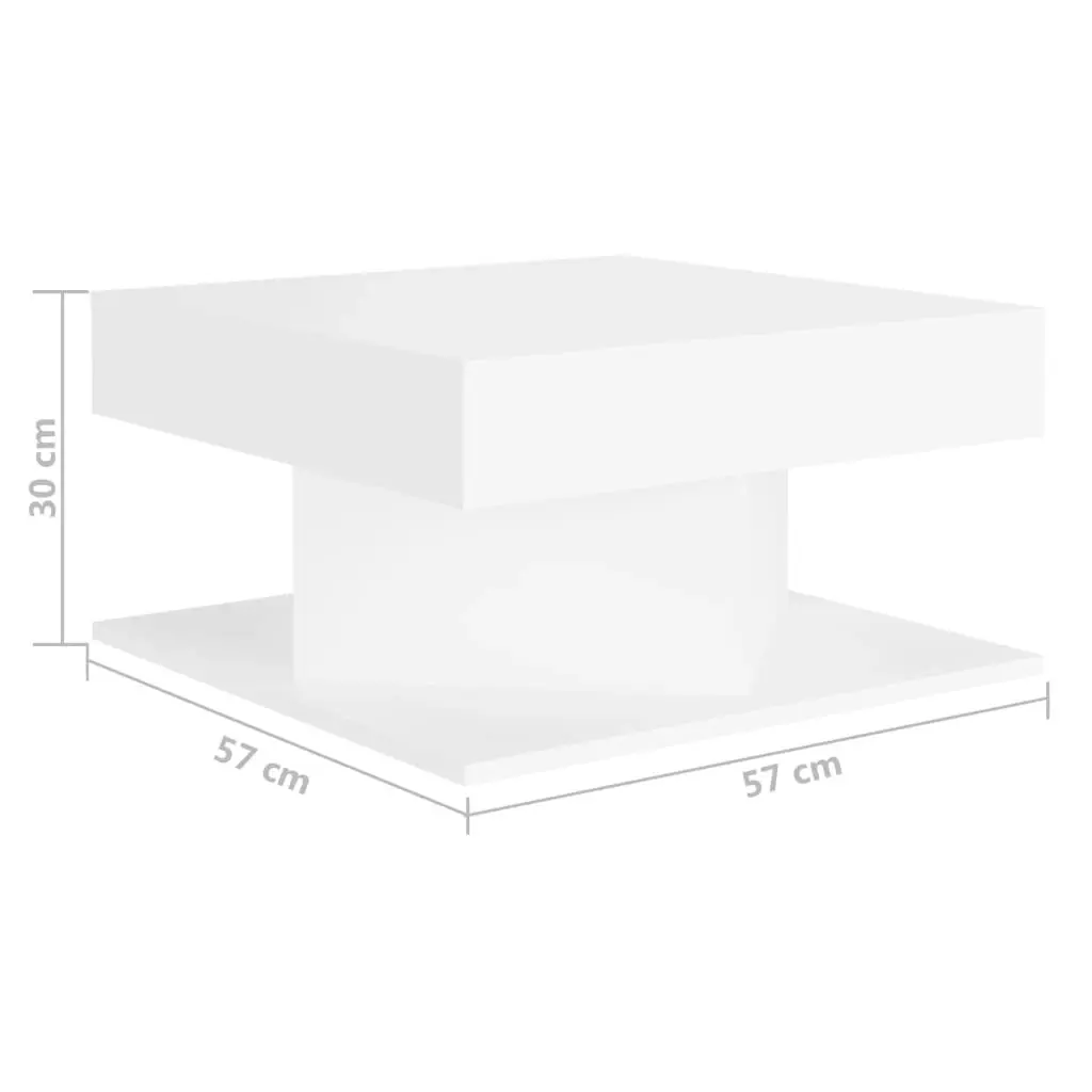 Coffee Table White 57x57x30 cm Engineered Wood 808368