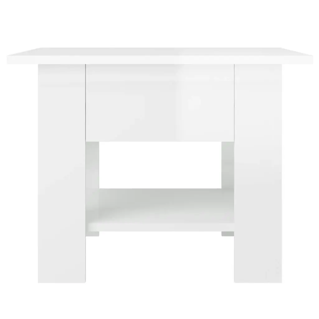 Coffee Table High Gloss White 55x55x42 cm Engineered Wood 810268