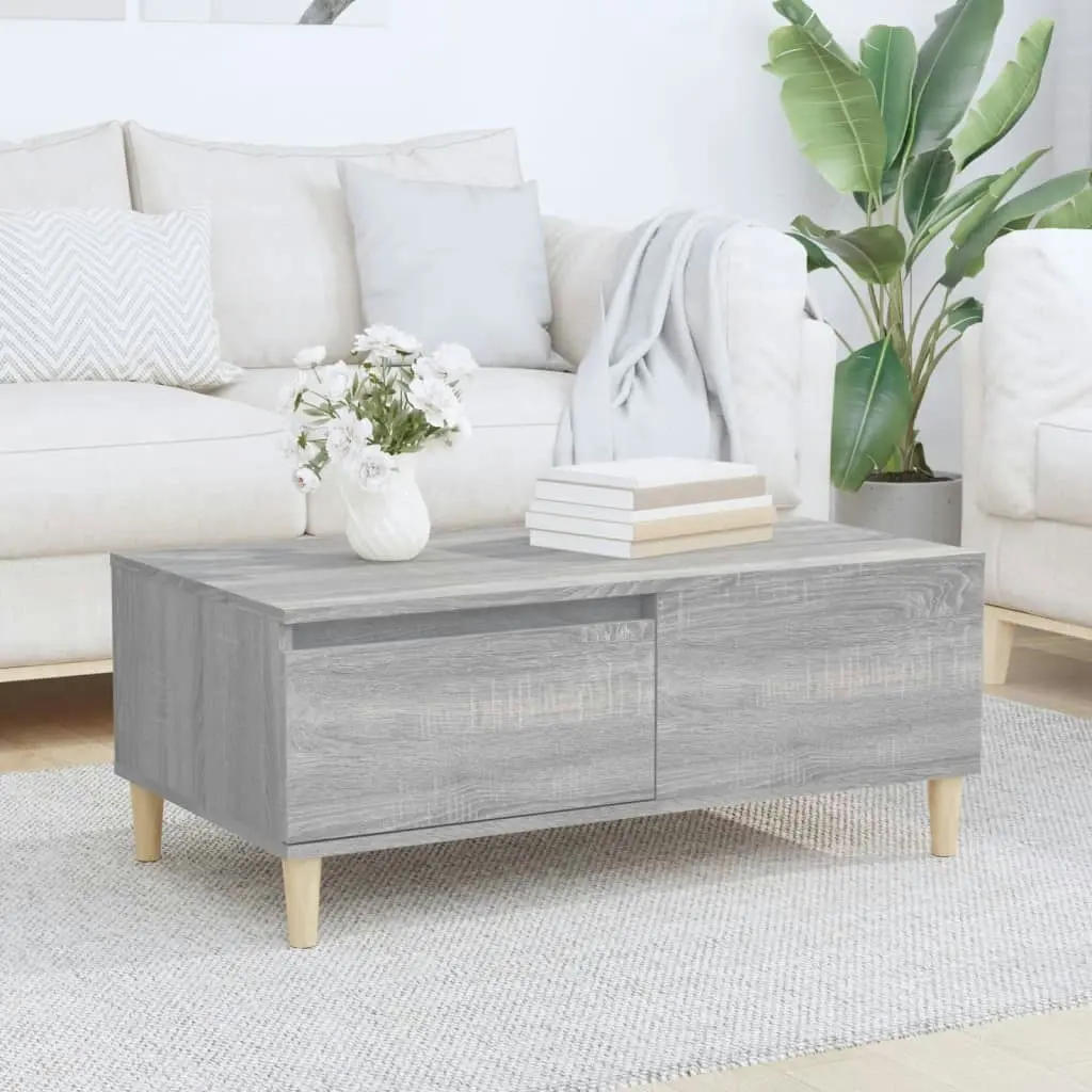 Coffee Table Grey Sonoma 90x50x36.5 cm Engineered Wood 821114